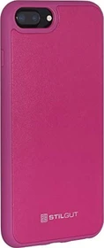 Stilgut Case mit Lederrückseite für Apple iPhone 8 Plus/7 Plus magenta