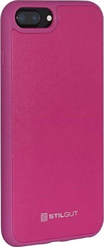 Stilgut Case mit Lederrückseite für Apple iPhone 8 Plus/7 Plus magenta