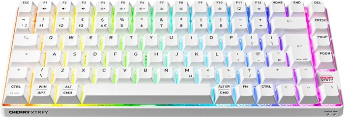 Cherry Xtrfy K33 Compact Wireless, weiß, LEDs RGB, USB/Bluetooth, DE