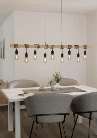 Eglo Townshend Pendelleuchte 9-flammig braun/schwarz