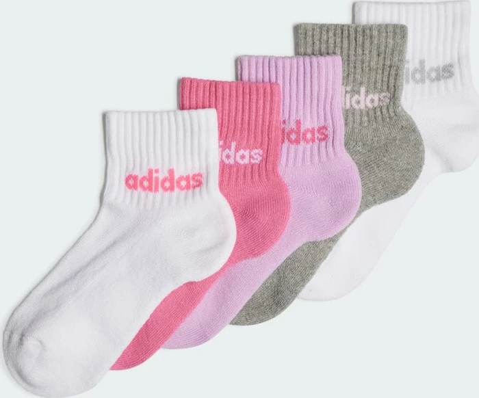 adidas Linear Ankle Socken white/medium grey heather, 5 Paare (Junior)