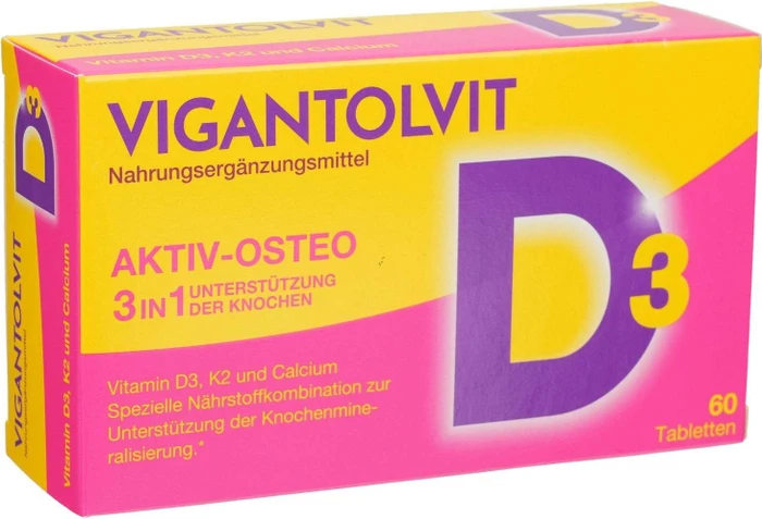 Vigantolvit Vitamin D3, K2 und Calcium Tabletten, 60 Stück