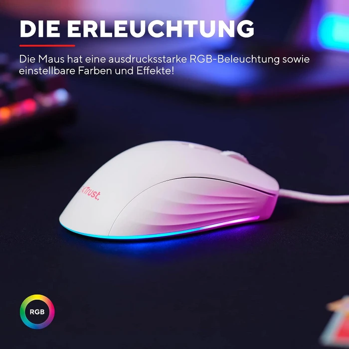 Trust Gaming GXT 924W YBAR+ Gaming Mouse weiß, USB