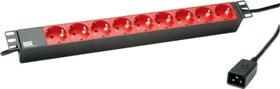 Bachmann 19" IT PDU Basic, 1HE, 9-fach, 230V, schwarz/rot, 2m