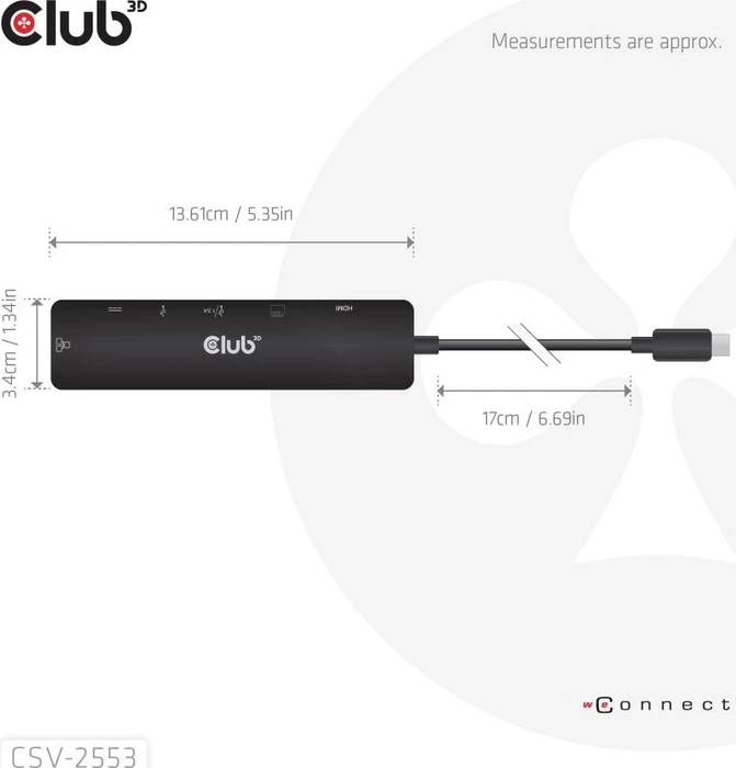 Club 3D 7-in-1 Hub, USB-C 3.0 [Stecker]