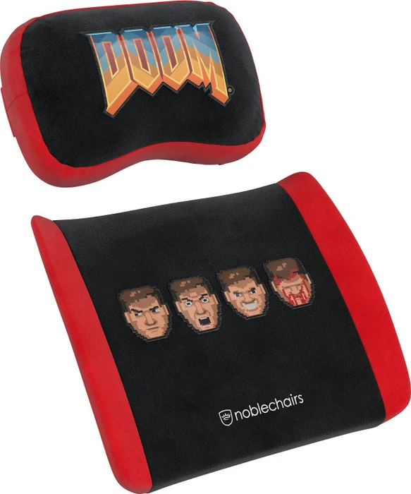 noblechairs Kissen-Set Doom Edition, schwarz/rot