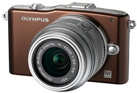 Olympus PEN E-PM1 braun mit Objektiv M.Zuiko digital ED 12-50mm 3.5-6.3 EZ