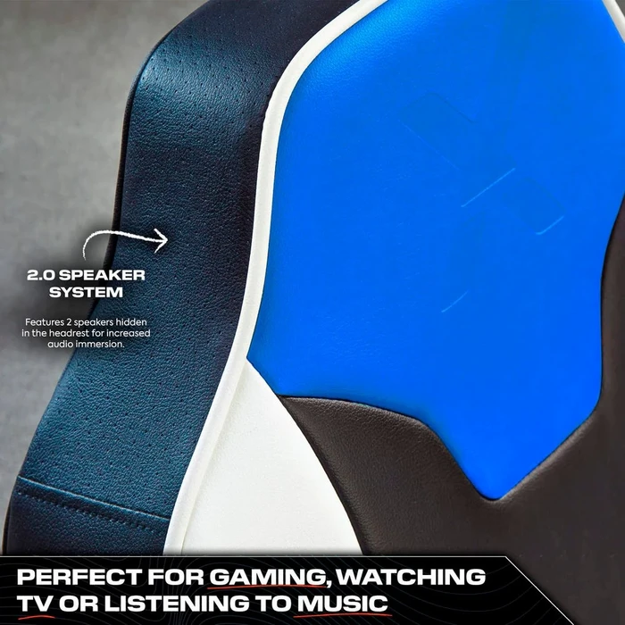 X Rocker Shadow 2.0 Audio Floor Rocker Gaming-Bodensessel für Kinder/Jugendliche, schwarz/blau
