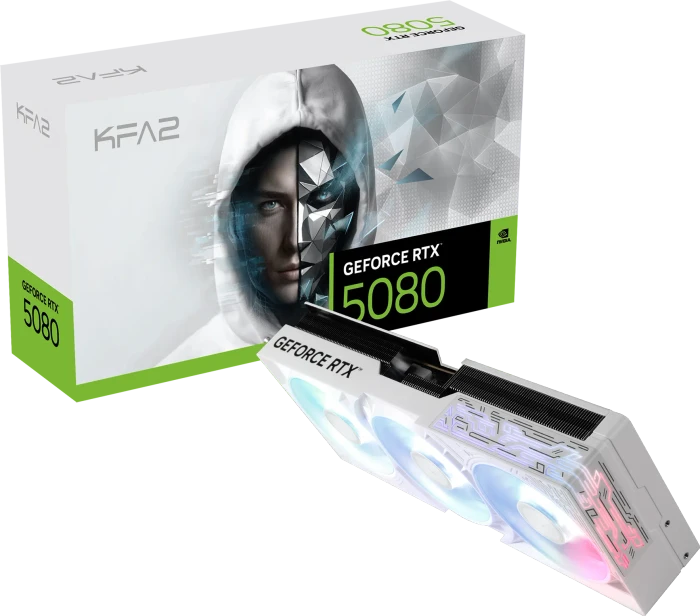 KFA2 GeForce RTX 5080 1-Click OC White, 16GB GDDR7, HDMI, 3x DP
