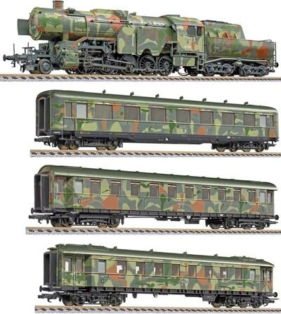Liliput - Spur H0 Dampflok - Truppen-Transport Zugset