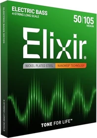 Elixir Electric Bass Nickelwound Nanoweb 4-String Medium