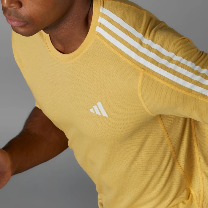 adidas Own The Run 3-Streifen Laufshirt kurzarm semi spark (Herren)