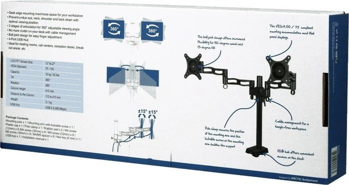 ARCTIC Z2 Monitor Arm schwarz