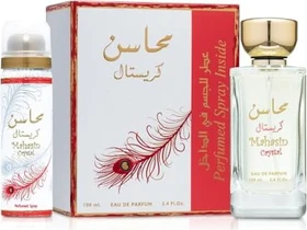 Lattafa Mahasin Crystal Red EdP 100ml + Deo Spray 75ml Duftset
