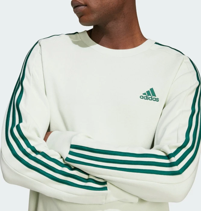 adidas Essentials French Terry 3-Streifen Sweatshirt linen green (Herren)