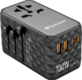 Verbatim UTA-06 GaN III Universal-Reiseadapter schwarz