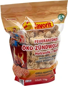 Favorit Grill-/Kaminanzünder-Wolle, 64 Stück