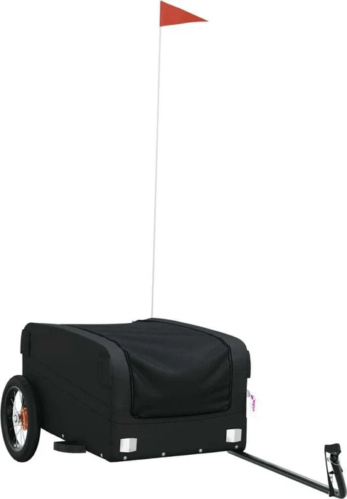 vidaXL Transport 122x52.5cm Fahrradanhänger schwarz