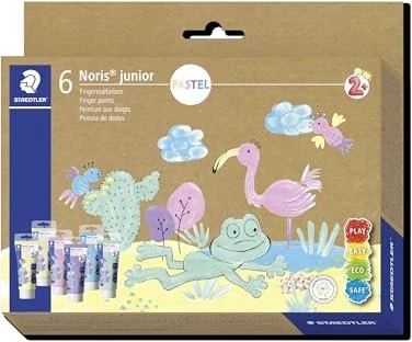 Staedtler Noris Club 8801 Fingerfarbe, 6 Farben, 100ml