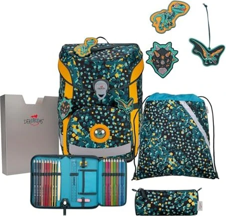 DerDieDas ErgoFlex Easy Dino Time Schultaschen-Set, 5-tlg.