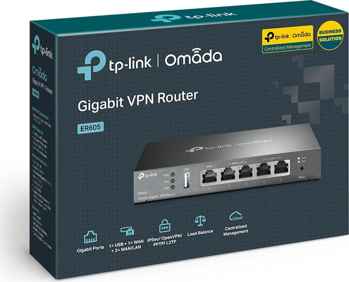 TP-Link Omada ER605 Gigabit Router, 5x RJ-45