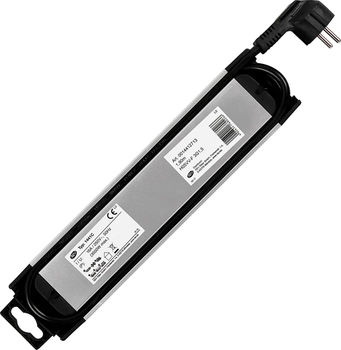 REV Ritter SupraLine mit Schalter, 4-fach, 1.9m, silber/schwarz