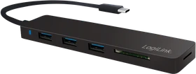 LogiLink USB-Hub, Dual-Slot-Cardreader, USB-C 3.0 [Stecker] (UA0312)