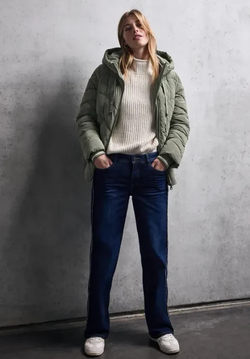 Street One Jacke mit Wellen-Steppung Jacke lichen green (Damen)