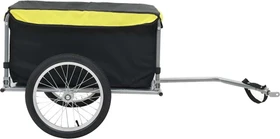 vidaXL 65kg Fahrradanhänger schwarz/gelb