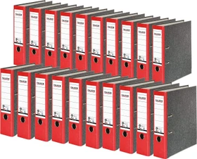 Falken Wolkenmarmor Ordner 2-Ring Recycling, 80mm, A4, rot, 20er-Pack
