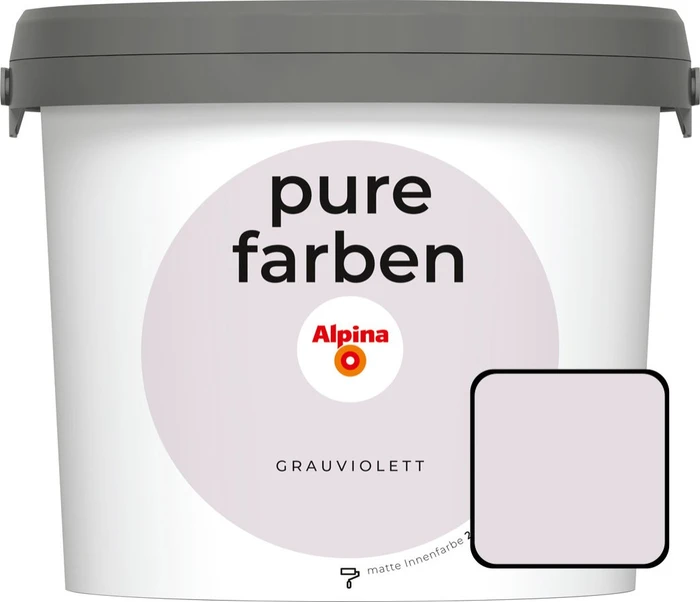 Alpina Farben Pure Farben Wandfarbe grauviolett innen grau, 2.5l