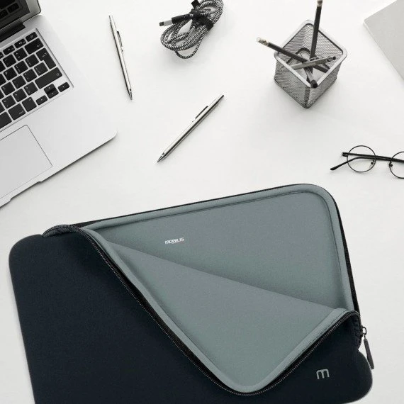 Mobilis Skin 14-16" Sleeve Notebook-Hülle, schwarz/grau
