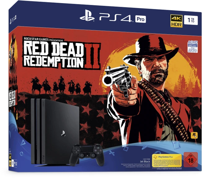 Sony PlayStation 4 Pro - 1TB Red Dead Redemption 2 Bundle schwarz
