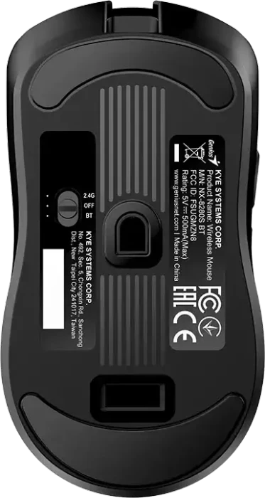 Genius NX-8280S BT Lightweight Wireless Rechargeable Silent Mouse, schwarz, USB/Bluetooth