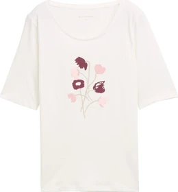 Tom Tailor Print T-Shirt kurzarm off white (Damen)