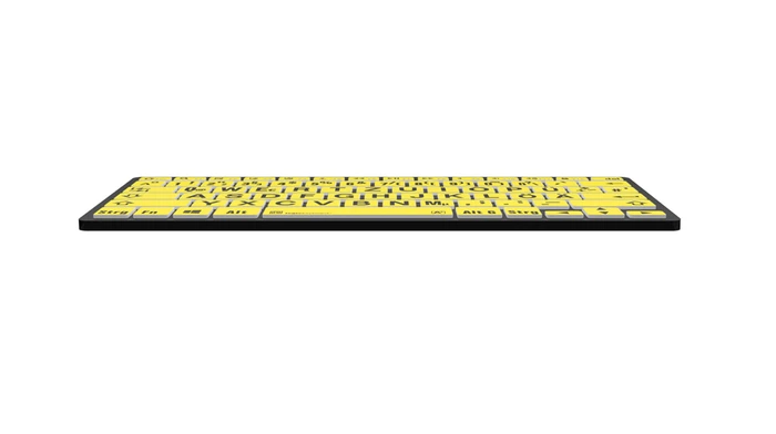 LogicKeyboard LargePrint Mini PC, Black on Yellow, Bluetooth, DE