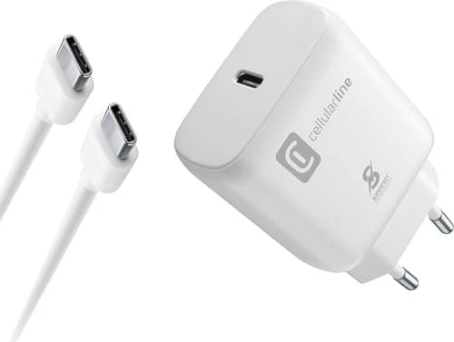 Cellularline Super Fast Charger Kit 25W USB-C to USB-C weiß