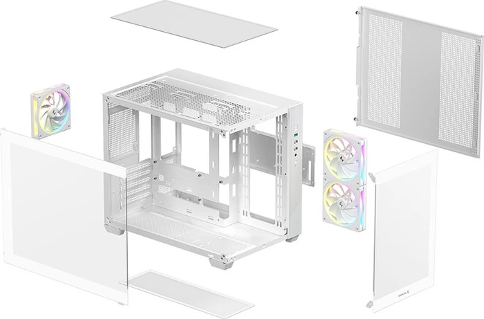 DeepCool CG330 3F, weiß, Glasfenster
