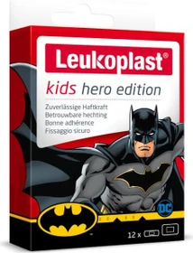 BSN medical Leukoplast kids Wundverband Hero Batman Mix Strips, 12 Stück (verschiedene Größen)