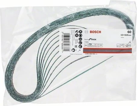 Bosch Professional Y580 Best for Inox Schleifband K60, 13x610mm, 10 Stück