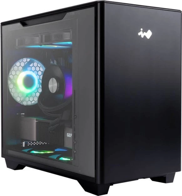 In Win A3, schwarz, Glasfenster