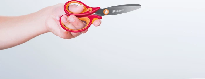 Pelikan griffix Schulschere, Universalschere, Linkshänder, 140mm, orange/rot