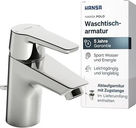 Hansa HansaPolo Waschbeckenarmatur mit Ablauffernbedienung/Anschluss über flexible Druckschläuche chrom