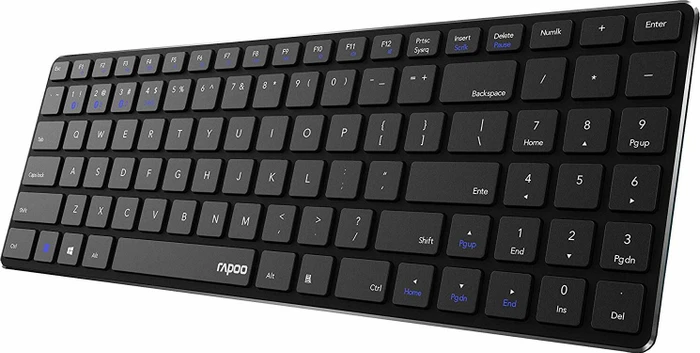 Rapoo Multi-mode Wireless Keyboard E9100M, schwarz, USB/Bluetooth, DE