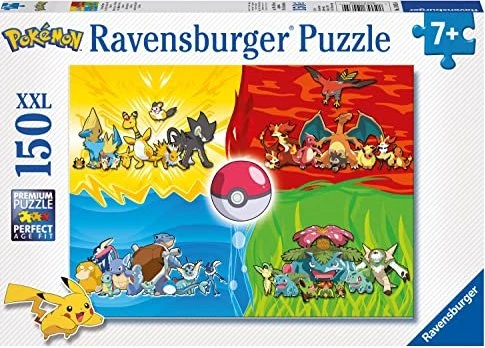 Ravensburger Puzzle Pokémon Wasser Blitz Feuer Pflanze 150XXL
