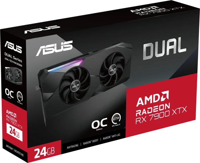 ASUS Dual Radeon RX 7900 XTX OC, DUAL-RX7900XTX-O24G, 24GB GDDR6, HDMI, 3x DP