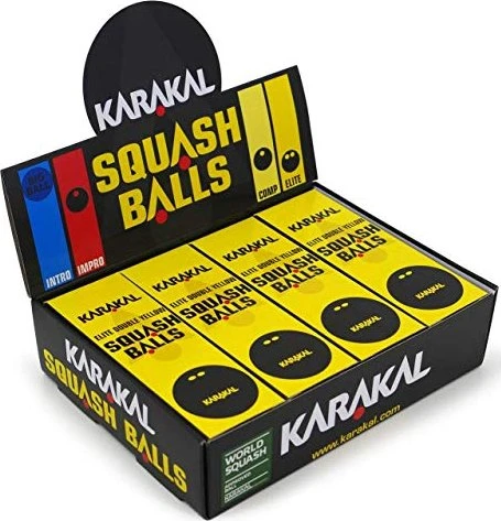 Karakal Double Yellow Dot Squashbälle, 3 Stück