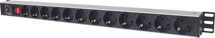 Intellinet Steckdosenleiste, hochkant, 12-fach, 250V, 1.6m