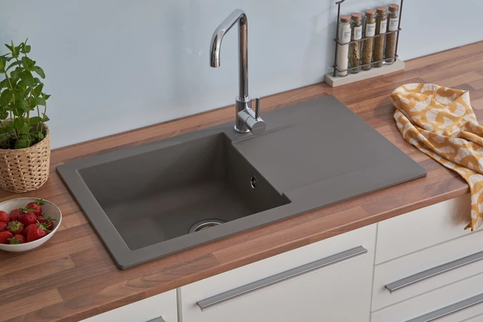 Respekta Denver 780x440mm Einbau Becken reversibel betongrau