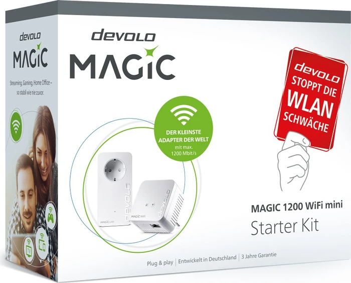 devolo Magic 1200 WiFi Mini Starter Kit, weiß, Powerline/WLAN-Access Point und Powerline-Adapter Set, 2er-Bundle